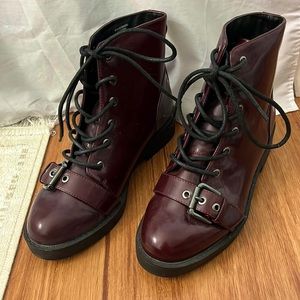 ASOS Maroon Waterproof Lace-Up Boots